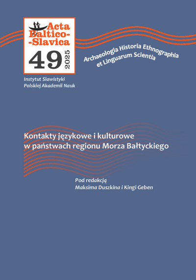 					View Vol. 49 (2025): Language and Cultural Contacts in the Countries of the Baltic Sea Region
				